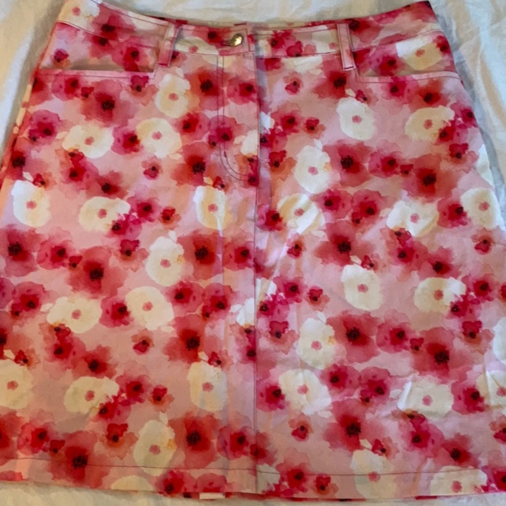 Daily Sports White Pink A-Line Skort Resort